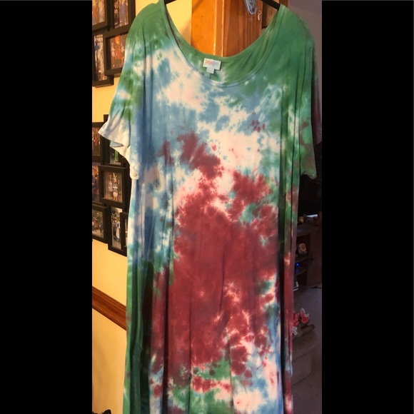 LuLaRoe Carly tie dye dress, 2XL